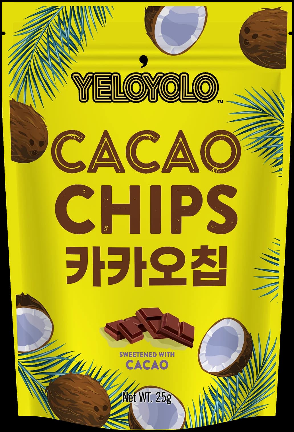 YELOYOLO Cacao Chips 25 g package