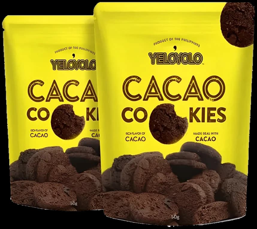 Two YELOYOLO Cacao Cookies packages