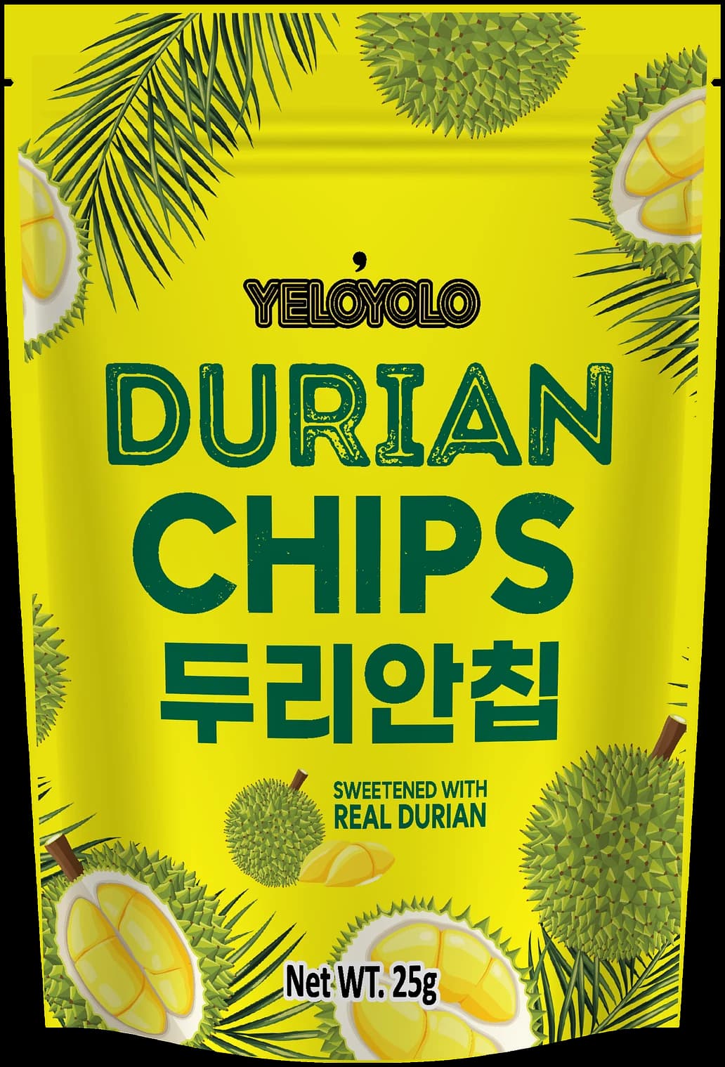 YELOYOLO Durian Chips 25 g package